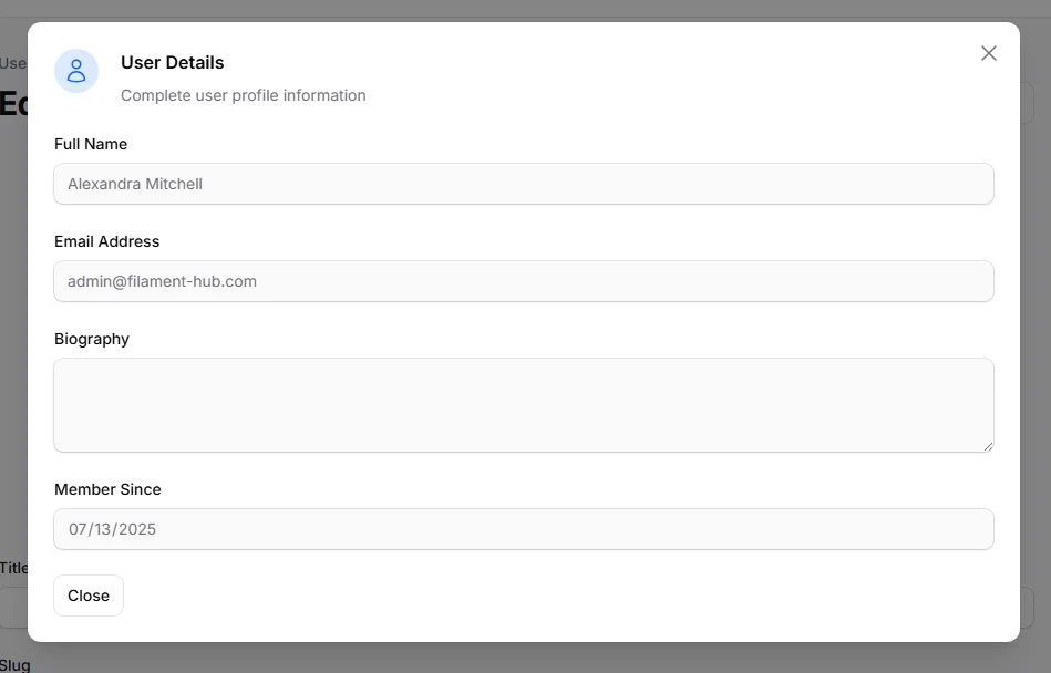 Information Modals