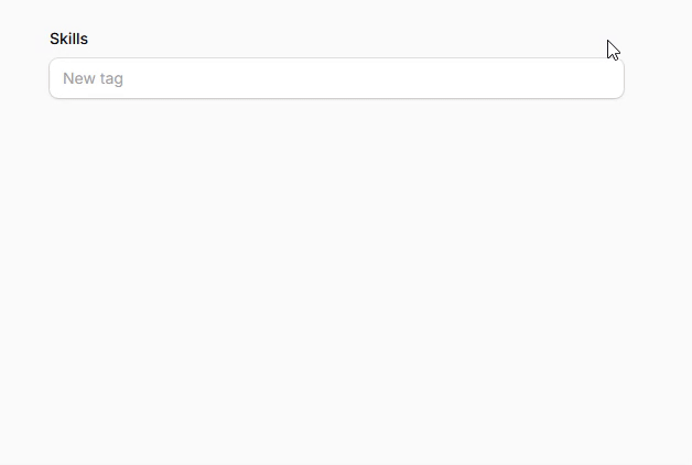 Tags input for flexible lists