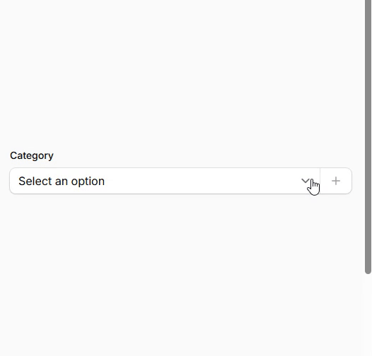 Inline option creation