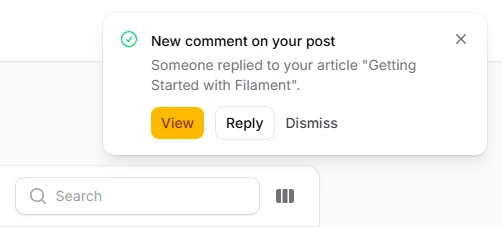 Interactive notifications with actions