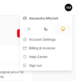 Custom menu items with icons and URLs