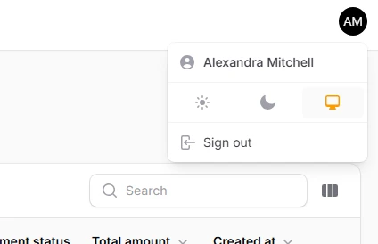 User Menu